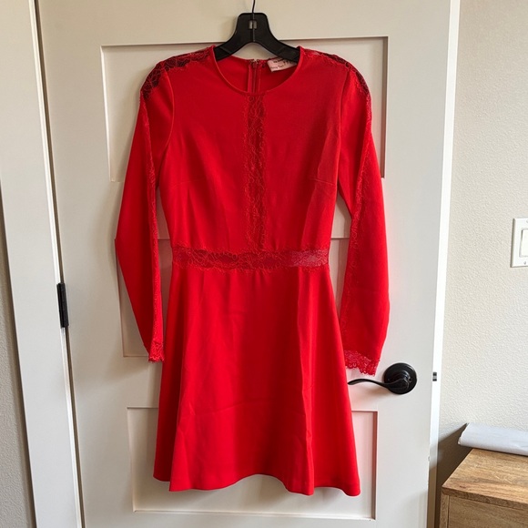 The Kooples Red Long Sleeve Dress with Lace - Picture 1 of 4